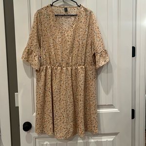 Light weight, summer dress. Orange with little flowers